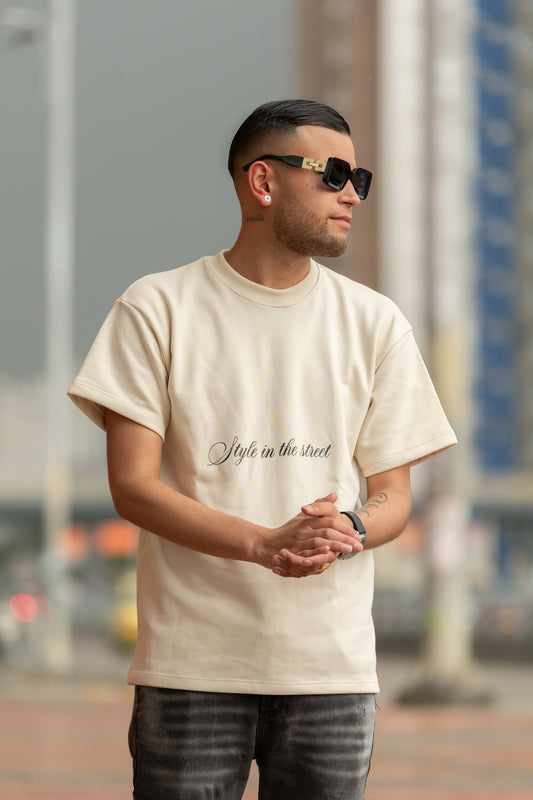 Camiseta Beige Oversize